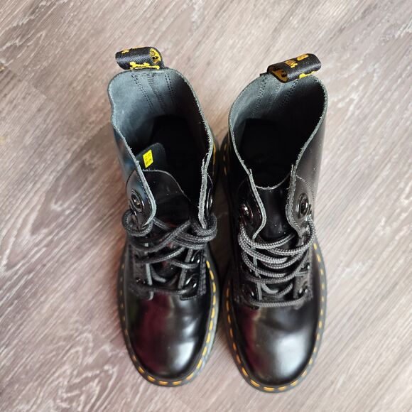 Dr. Martens Molly Platform Combat Boots Leather Women's Size 8 Y2K 90s Gloss - Picture 9 of 14